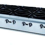 Thumbnail image #1 for Dukers Appliance Co., USA Ltd. DCHPB48 . 48-Inch Gas Countertop Hotplate with 8 Stainless Steel Burners, Cast Iron Grates and Adjustable Legs