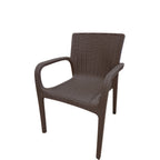 Thumbnail image #1 for Oak Street Rainier OD-CH-727-CB Indoor/Outdoor Stacking Resin Arm Chair, Café Brown