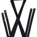 Thumbnail image #1 for Chef Works XNS07-BLK-0 Bib Apron Straps, Black, Snap-Tab Crossback, Recycled Polyester/Cotton