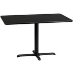 Thumbnail image #1 for Flash Furniture XU-BLKTB-3048-T2230-GG Rectangular Black Laminate Table, 48"W x 30"D, 30" Pedestal Base