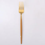 Thumbnail image #1 for Kadra Kitchenware Vikko Dine VF-SF50-OGC Salad Fork, Brushed Gold 18/10 Stainless Steel, 7" Case of 12