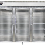 Thumbnail image #1 for Continental Refrigerator Designer Line D3RENSSPT-GD-SD Three-Section Pass-Thru Reach-In Refrigerator, Glass Front, Stainless Rear