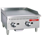 Thumbnail image #2 for General GCMG-24NGS Countertop Gas Griddle, 24", 2 Burners, Stainless Steel, Removable Oil Tray