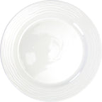 Thumbnail image #1 for International Tableware Wave WA-21 Porcelain Plate, 11-7/8" Round, Wide Patterned Rim, Bright White 1 Dozen