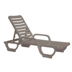 Thumbnail image #1 for Grosfillex Bahia 44031081 Adjustable Stacking Resin Chaise, French Taupe Case of 6