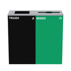 Thumbnail image #1 for Alpine Industries ALP4450-BLK-KIT11 58-Gallon 2-Stream Green Recycling Bin Station