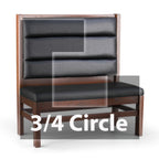 Thumbnail image #1 for JustChair Manufacturing JBSB-WT-UHC-TQ-48-GR1/COM Three-Quarter-Circle Upholstered Banquette, 3 Corners, Wood Frame, 48"H