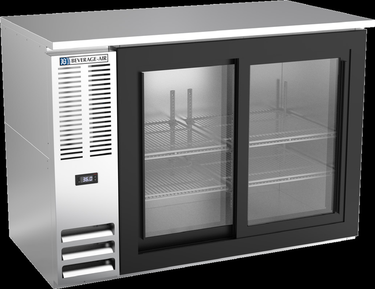 Product image #2 for Beverage-Air 48-Inch Two-Section Food-Rated Back Bar Refrigerator with Sliding Glass Doors