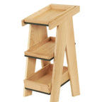 Thumbnail image #2 for Cal-Mil 23137-3-21 3-Tier Acrylic Pastry Display Case with Hinged Door, Oak, 12.5"W x 13"D x 27.75"H