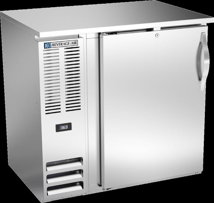 Product image #2 for 36-Inch One-Section Shallow Depth Solid Door Back Bar Refrigerator, 8.43 Cu. Ft.
