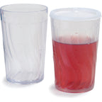 Thumbnail image #1 for Dinex DX4GC807 Clear SAN Plastic Tumbler, 8 oz, Swirl with 2 oz Interval Measure Markings
