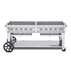 Thumbnail image #1 for Crown Verity Mobile Cooking CV-RCB-72-SI BULK Mobile LP Gas Charbroiler, 81-Inch, 10 Burners, Stainless Steel