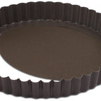 Thumbnail image #1 for JB Prince M145 8NS 8-Inch Round Fluted Tart Mold with Removable Bottom, Nonstick Tinned Steel