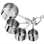 Thumbnail image #1 for New Star Foodservice Inc. 43143 18/8 Stainless Steel Measuring Cup Set, 4-Piece Case of 24