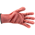 Thumbnail image #1 for AllPoints Foodservice Parts & Supplies 1331732 Cut-Resistant Slicer Glove, X-Large, 13-Gauge, Red with Black Wristband
