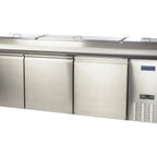 Thumbnail image #1 for Stanton Trading STC-PPT-94 3-Section Pizza Prep Table, Self-Contained Refrigeration, Stainless Steel, 3 Doors, 12 1/3 Pans