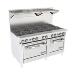 Thumbnail image #1 for Venancio USA Genesis G602ST-60B 60-Inch Commercial Gas Range with 10 Open Burners, 2 Standard Ovens, Stainless Steel Front & Sides