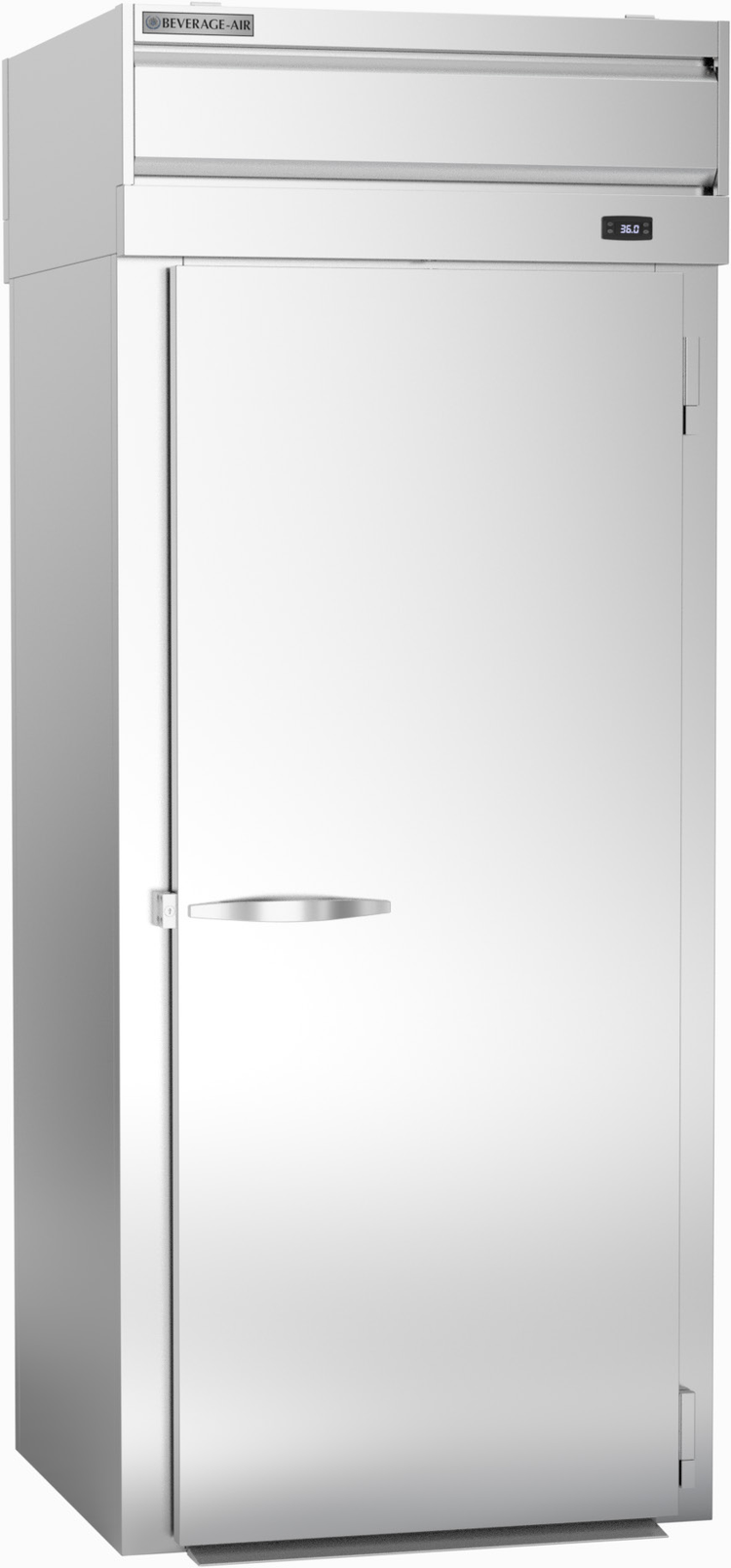 Product image #5 for Beverage-Air P-Series Extra Tall Roll-Thru Refrigerator, One-Section, Top-Mount Self-Contained, Two Solid Doors
