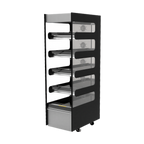 Thumbnail image #1 for Flexeserve 5T-600 Heated 5-Tier Floor Display Cabinet, Convection, Stainless Steel, Self-Service