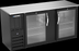 Thumbnail image #2 for Beverage-Air Two-Section Refrigerated Back Bar Storage Cabinet with Glass Doors, Stainless Steel Top, 68-Inch Wide, Black Exterior