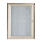 Thumbnail image #1 for AARCO Products Waterfall OWFC2418 Enclosed Bulletin Board, 18"W x 24"H, Burlap Vinyl Surface, Aluminum Frame, Lockable, Indoor/Outdoor