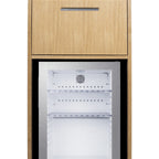 Thumbnail image #1 for Summit Commercial Summit Appliance QCSDR3OAK Coffee Station with Minibar, 21 in Wide, 1.2 cu. ft., Light Oak, Glass Door, Storage Drawer