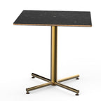 Thumbnail image #1 for Steelite International Mogogo, Polo MGCPRS01MBXX Square Pedestal Bistro Table, 30" x 30" x 29"H, Nero Marquina Marble Laminate Top