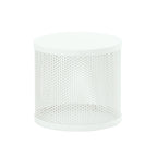 Thumbnail image #2 for Cal-Mil 22916-7-15 Round White Metal Buffet Riser with Water Pan and Liner, 7.5" Diameter x 7"H