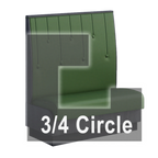 Thumbnail image #1 for ATSMFG ATS AT&S-ATQ-KR48-RD GR5/COM Single Three-Quarter Circle Booth, 48" Length, Raindrop Back, Upholstered