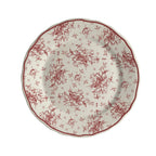 Thumbnail image #1 for Steelite International HL Ivory HL54163891 Round China Plate, 6-1/4", Scalloped Edge, Carolyn Liliana Maroon Case of 3 Dozen