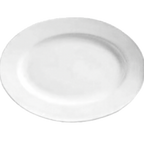 Thumbnail image #1 for Libbey Porcelana 840-520R-11 Porcelain Oval Platter, 11-3/4 x 8-1/2 in, Wide Rim, Rolled Edge