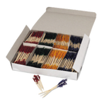 Thumbnail image #1 for Alegacy Foodservice Products FC23 Frilled Wooden Toothpicks, 2-3/4" Round, Cellophane Frill Ends, Assorted Colors