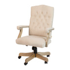 Thumbnail image #1 for Flash Furniture 802-IV-GG High-Back Executive Swivel Office Chair, Adjustable Height, Padded Arms, Casters, Ivory