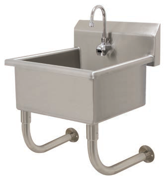 Product image #2 for Advance Tabco Wall-Mounted Stainless Steel Service Sink with Electronic Faucet, 16 x 22 Inch Bowl