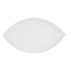 Thumbnail image #1 for CAC China Accessories LFD-10 10" Leaf-Shaped Porcelain Dish with Flat Edge and Embossed Rim, Bone White 1 Dozen
