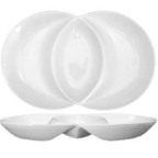 Thumbnail image #1 for International Tableware FA2-14 3-Compartment Round Porcelain Plate, 14 in 1 Dozen