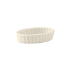 Thumbnail image #1 for Tuxton China DuraTux®© BEK-0306 Ceramic Oval Fluted Crème Brûlée Dish, 3 oz, 4-1/2" x 3-1/4" x 1" Case of 2 Dozen