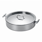 Thumbnail image #1 for Eastern Tabletop Cook Buffet 5926 Round Stainless Steel Induction Chafing Dish, 6 qt., Lift-Off Cover
