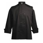 Thumbnail image #1 for Chef Revival J061BK-5X Unisex Black Poly/Cotton Double-Breasted Chef's Jacket, 5XL, Long Sleeve, Pen/Thermometer Pocket