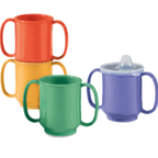 Thumbnail image #1 for G.E.T. Healthcare SN-103-TY . . 8 oz Tritan Plastic Mug, Yellow, 2 Handles Dozen Case of 2 Dozen