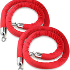 Thumbnail image #1 for New Star Foodservice Inc. 54767 Velvet Rope, 79-1/2 in, Chrome-Plated Hooks, Set of 2 Case of 8