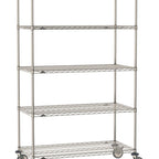 Thumbnail image #1 for Metro Super Erecta SE-2472S-80-M5 Mobile Wire Shelving Unit, 72"W x 24"D x 80"H, 900 lb. capacity per unit, 1" shelf adjustment, (5) wire shelves