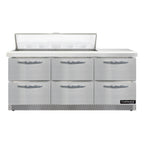 Thumbnail image #1 for Continental Refrigerator Designer Line D72N12-FB-D Three-Section Refrigerated Sandwich Prep Table, 6 Drawers, 72-Inch, Front-Breathing