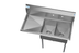 Thumbnail image #5 for KoolMore 43-Inch Two-Compartment Stainless Steel Commercial Sink with Left Drainboard and Backsplash