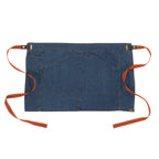 Thumbnail image #1 for Chef Works AHS01S-MDB-0 Half Bistro Snap Apron, Medium Blue, 100% Cotton Denim, 2 Hip Pockets