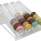 Thumbnail image #1 for JB Prince R980 Macaron Cookie Display, 4 Troughs, Transparent Plastic, 13 x 10-3/4 x 5-3/4 in.