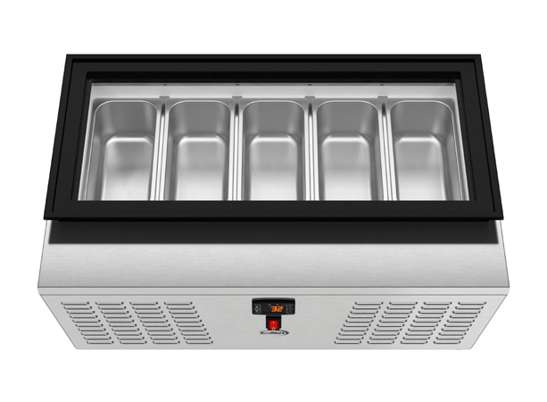 Product image #7 for KoolMore 39-Inch Countertop 5-Pan Ice Cream Display Freezer with Glass Top
