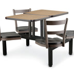 Thumbnail image #1 for JustChair Manufacturing CLUS-ST-4S-MB Cluster Table Unit, 2 Laminated Tops, 4 Padded Swivel Seats, Black Steel Frame