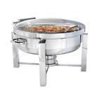 Thumbnail image #2 for Steelite International DW Haber, Tower DW06KH7SS Round Chafer Tower, 2 gal, Hinged Cover, Induction-Ready Stainless Steel