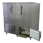 Thumbnail image #1 for MGR Equipment U-4000-2PC-SS Ice Bin, 72"W, Approx. 4,000 lb Capacity, 2-Section, Stainless Steel Interior & Exterior